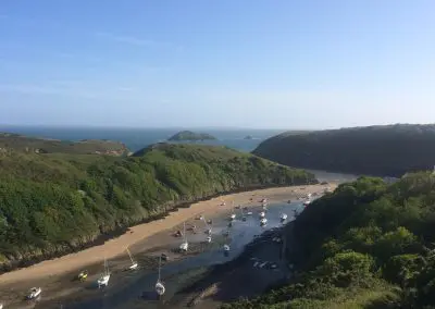 Solva harbour at low tide